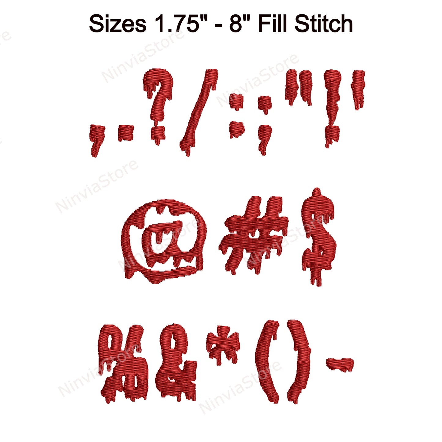 Gruselige Maschinenstickschrift, 14 Größen, 8 Formate, Halloween BX-Schriftart, PE-Schriftart, Monogramm-Alphabet-Stickmotive