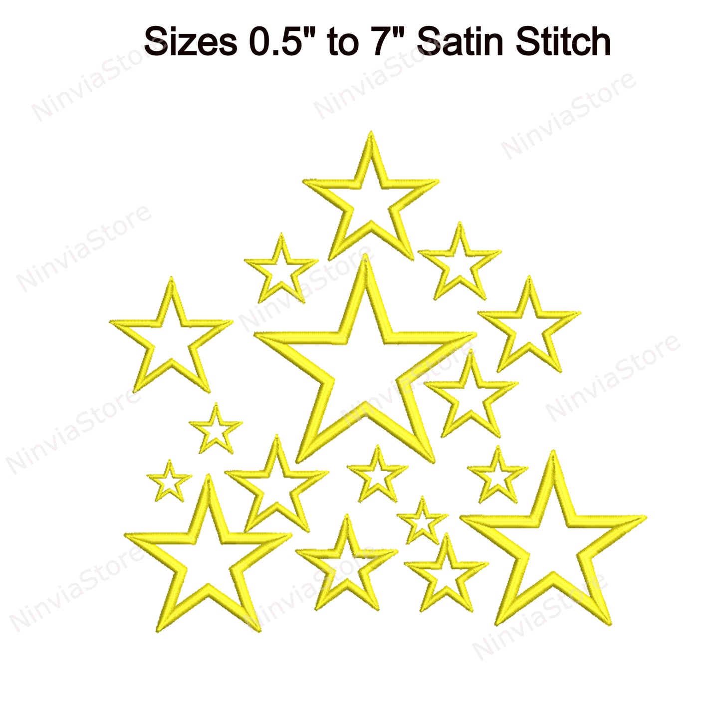 Star Outline Embroidery Design, Outlined Star Machine Embroidery, Star Embroidery Pattern, Star Digital Instant Download, 27 Sizes 8 formats
