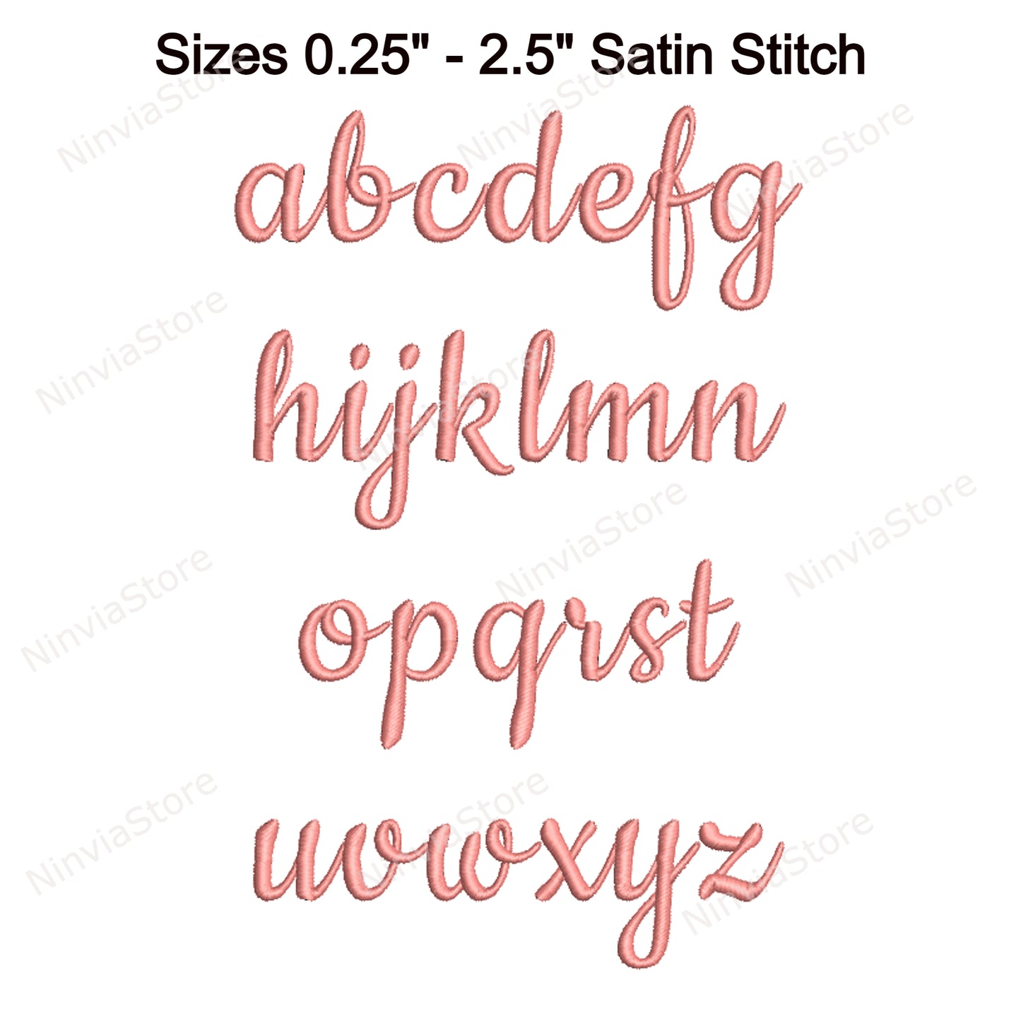 Sweet Nia Script Maschinenstickschrift, 15 Größen, 8 Formate, BX-Schriftart, PE-Schriftart, Monogramm-Alphabet-Stickmotive