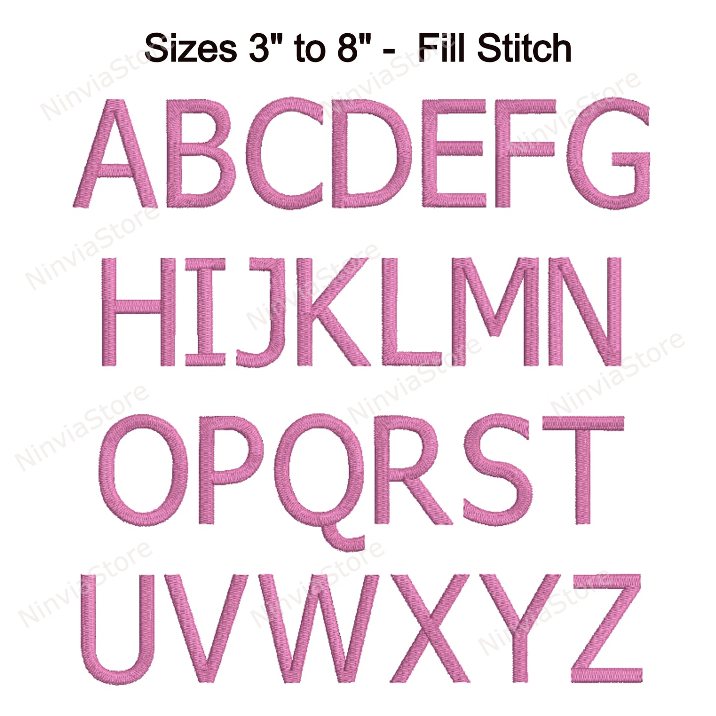 Tahoma Maschinenstickschrift, 15 Größen, 8 Formate, BX-Schriftart, PE-Schriftart, Monogramm-Alphabet-Stickmotive
