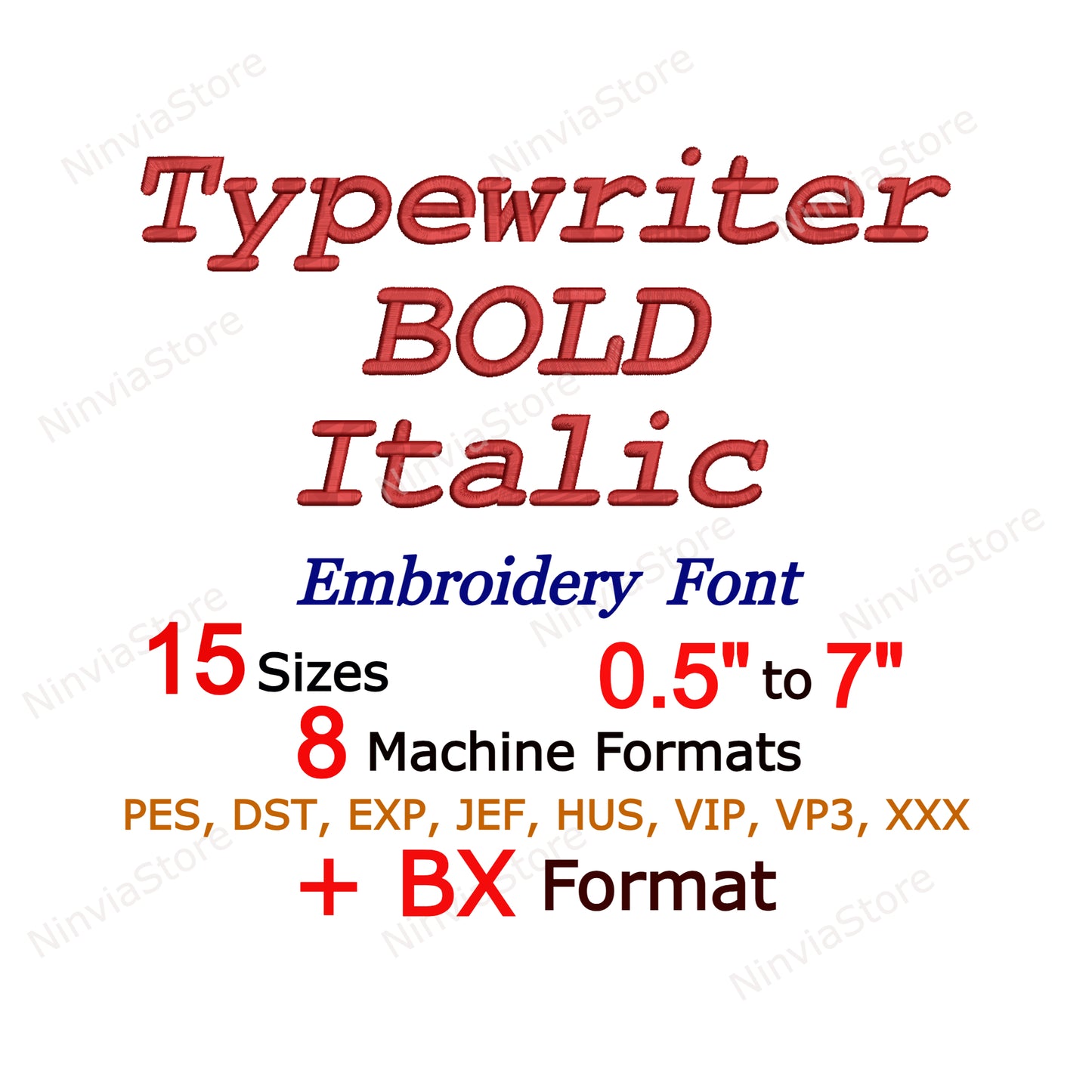 Typewriter Bold Italic Embroidery Font, Monogram BX Font, Alphabet Font for Embroidery, Bold pe Embroidery font, Machine Embroidery Design