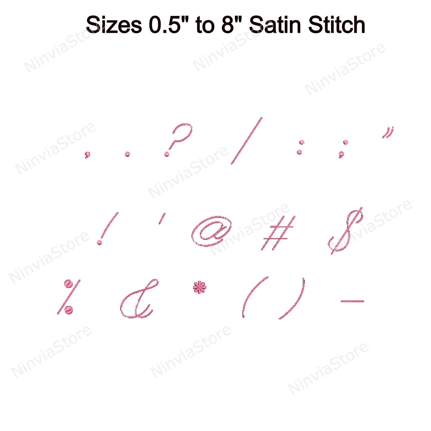 Sweet Nia Script Maschinenstickschrift, 15 Größen, 8 Formate, BX-Schriftart, PE-Schriftart, Monogramm-Alphabet-Stickmotive