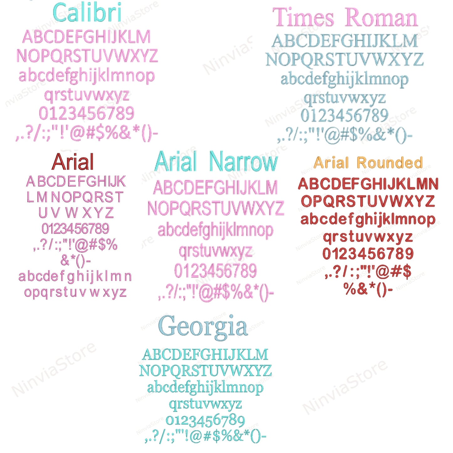 50 PES-Stickschriftarten 1", 1,5" und 2" Größe, Maschinenstickschrift PE, Alphabet-Stickdesign, PE-Schriftart für Stickerei, kleine Schriftart