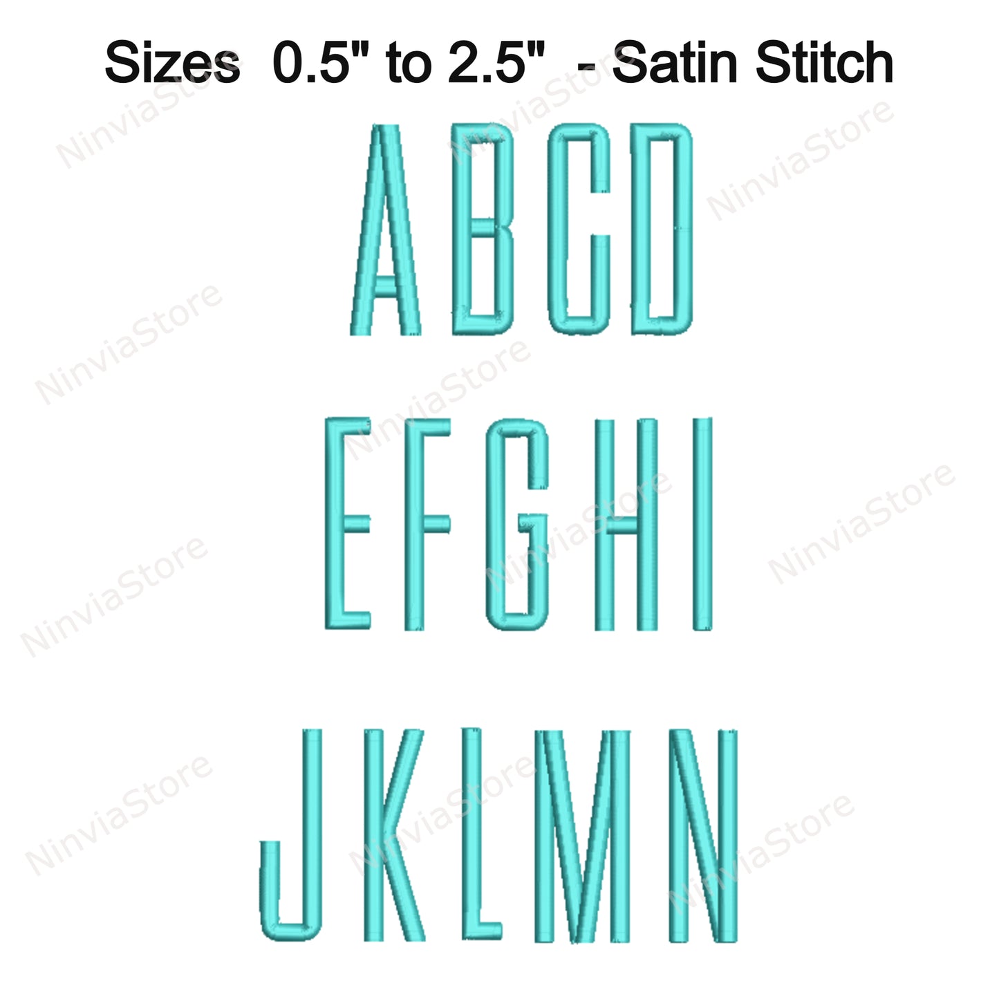 3D Foam Slim Block Embroidery Font, 3D Puff Foam Block BX Font, Monogram Alphabet Machine Embroidery Design