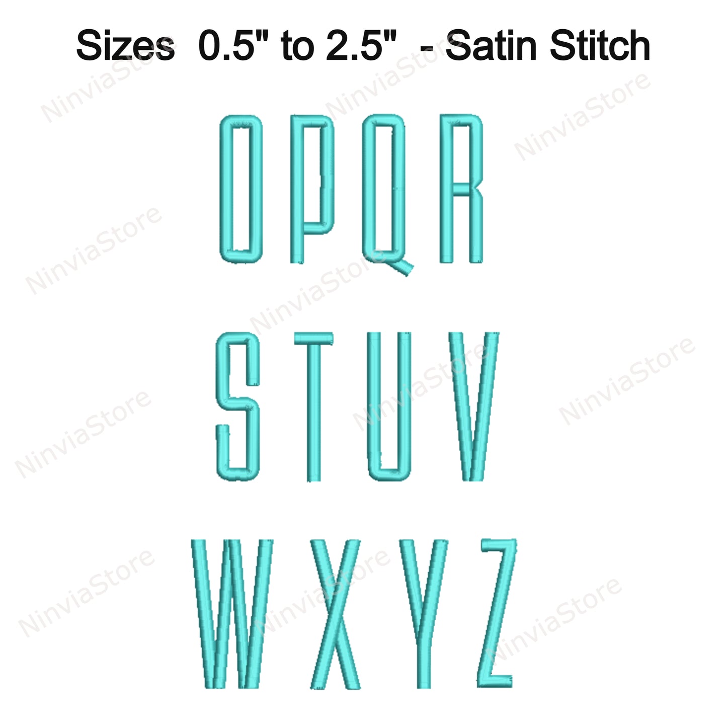 3D Foam Slim Block Embroidery Font, 3D Puff Foam Block BX Font, Monogram Alphabet Machine Embroidery Design