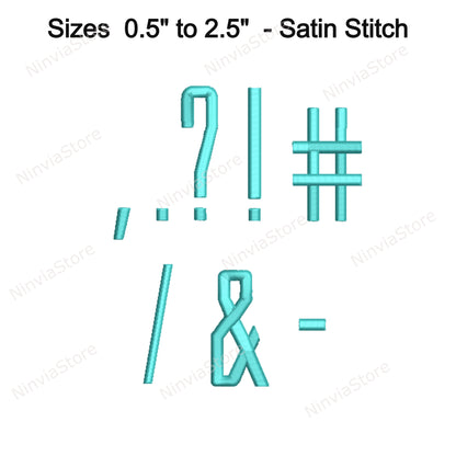 3D Foam Slim Block Embroidery Font, 3D Puff Foam Block BX Font, Monogram Alphabet Machine Embroidery Design