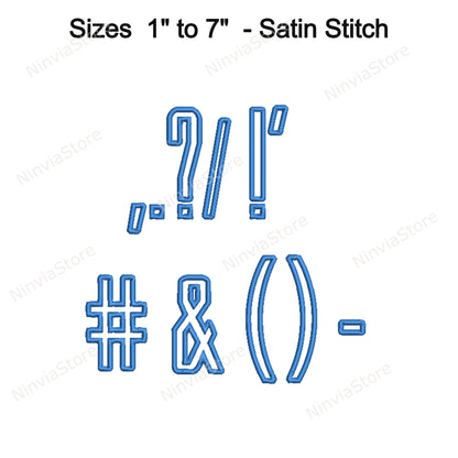 3D Foam Slim Block Outline Embroidery Font, 3D Puff Foam Block BX Font, Monogram Alphabet Machine Embroidery Design