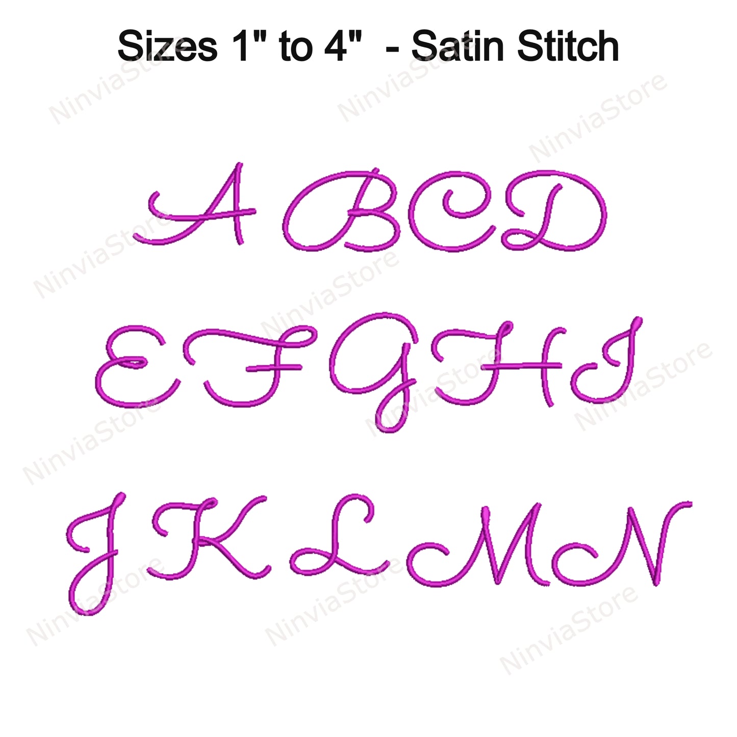 3D Foam Camelia Embroidery Font, Raised Puffy Script Letters, Monogram Alphabet Machine Embroidery Design