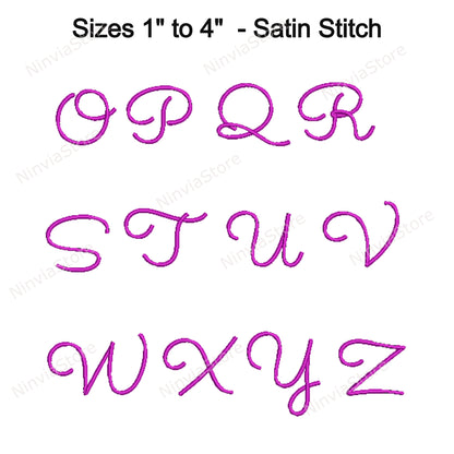 3D Foam Camelia Embroidery Font, Raised Puffy Script Letters, Monogram Alphabet Machine Embroidery Design