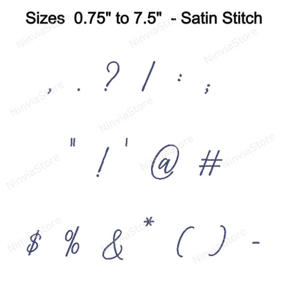 The Thinnest Signature Script Machine Embroidery Font, 17 sizes, 8 formats, BX Font, PE font, Monogram Alphabet Embroidery Design