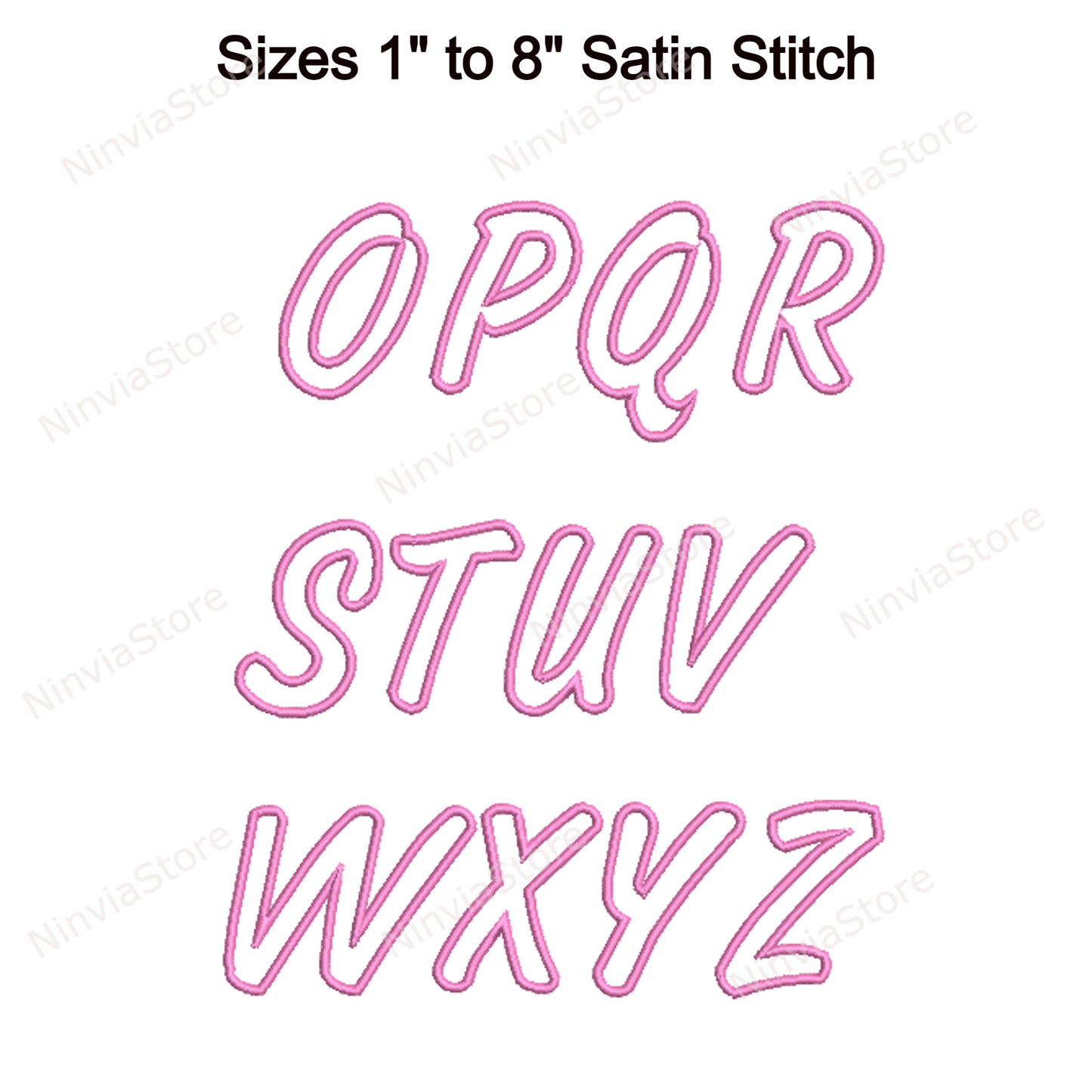 Amanda Outline Machine Embroidery Font, 15 sizes, 8 formats, BX Font, PE font, Monogram Alphabet Embroidery Designs