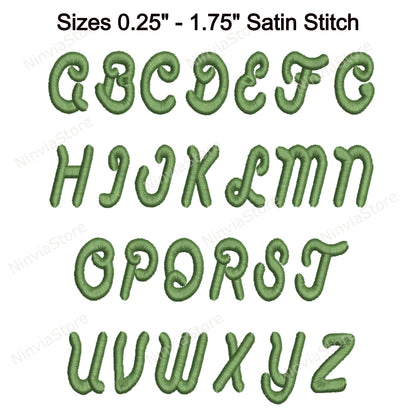 Anaconda Script Machine Embroidery Font, 15 sizes, 8 formats, BX font