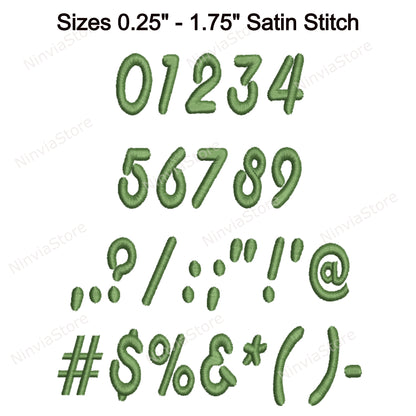 Anaconda Script Machine Embroidery Font, 15 sizes, 8 formats, BX font