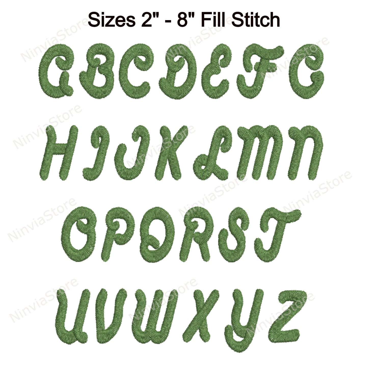 Anaconda Script Machine Embroidery Font, 15 sizes, 8 formats, BX font