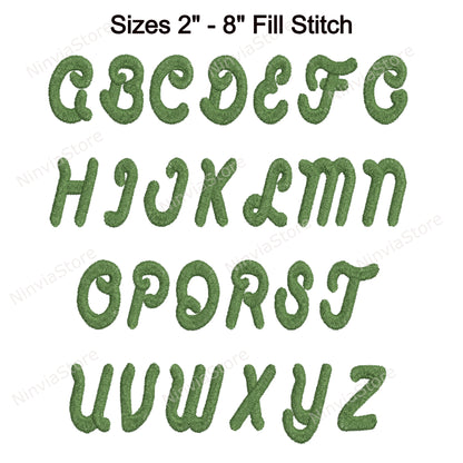 Anaconda Script Machine Embroidery Font, 15 sizes, 8 formats, BX font