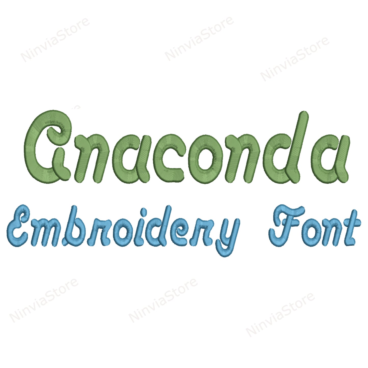 Anaconda Script Machine Embroidery Font, 15 sizes, 8 formats, BX font