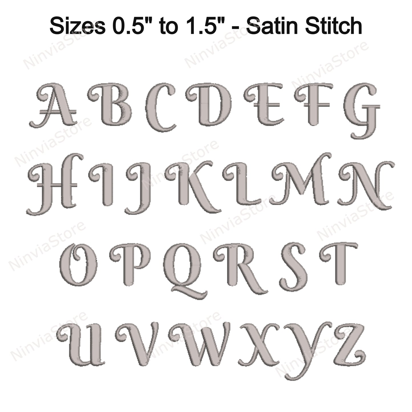 Antique Style Machine Embroidery Font, 15 sizes, 8 formats, BX Font, PE font, Monogram Alphabet Embroidery Designs