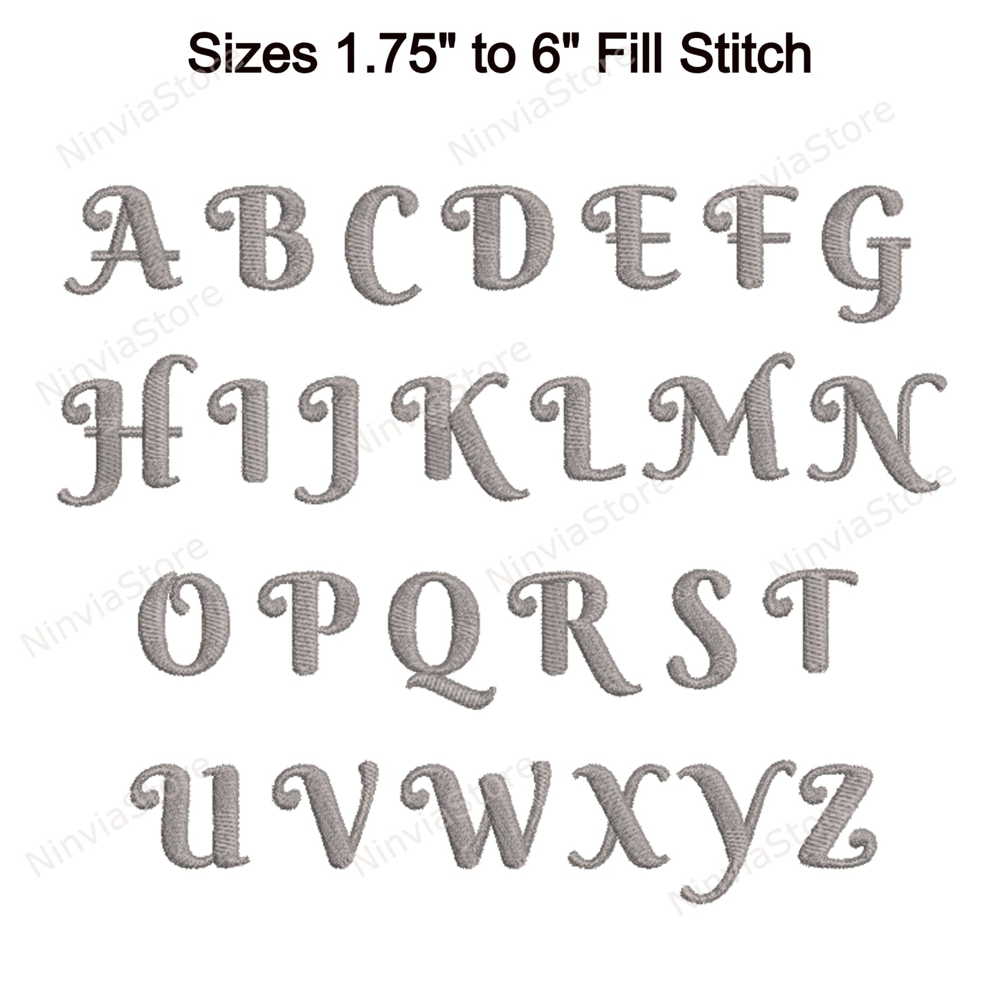 Antique Style Machine Embroidery Font, 15 sizes, 8 formats, BX Font, PE font, Monogram Alphabet Embroidery Designs