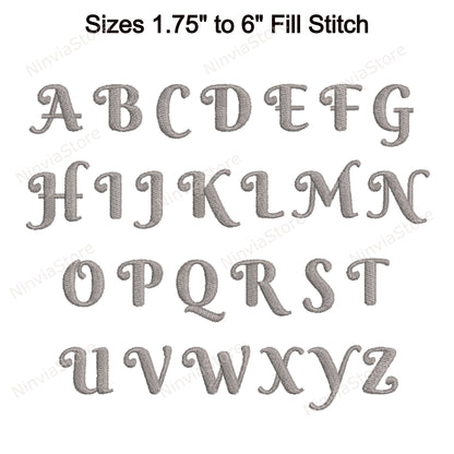 Antique Style Machine Embroidery Font, 15 sizes, 8 formats, BX Font, PE font, Monogram Alphabet Embroidery Designs