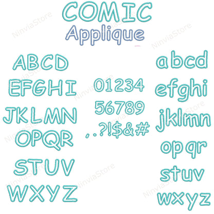 8 VP3 Applikations-Stickschriftarten Bundle, Applikationsmonogramm-Maschinenstickschrift VP3, Alphabet-Stickdesign, VP3-Schriftart für Stickerei