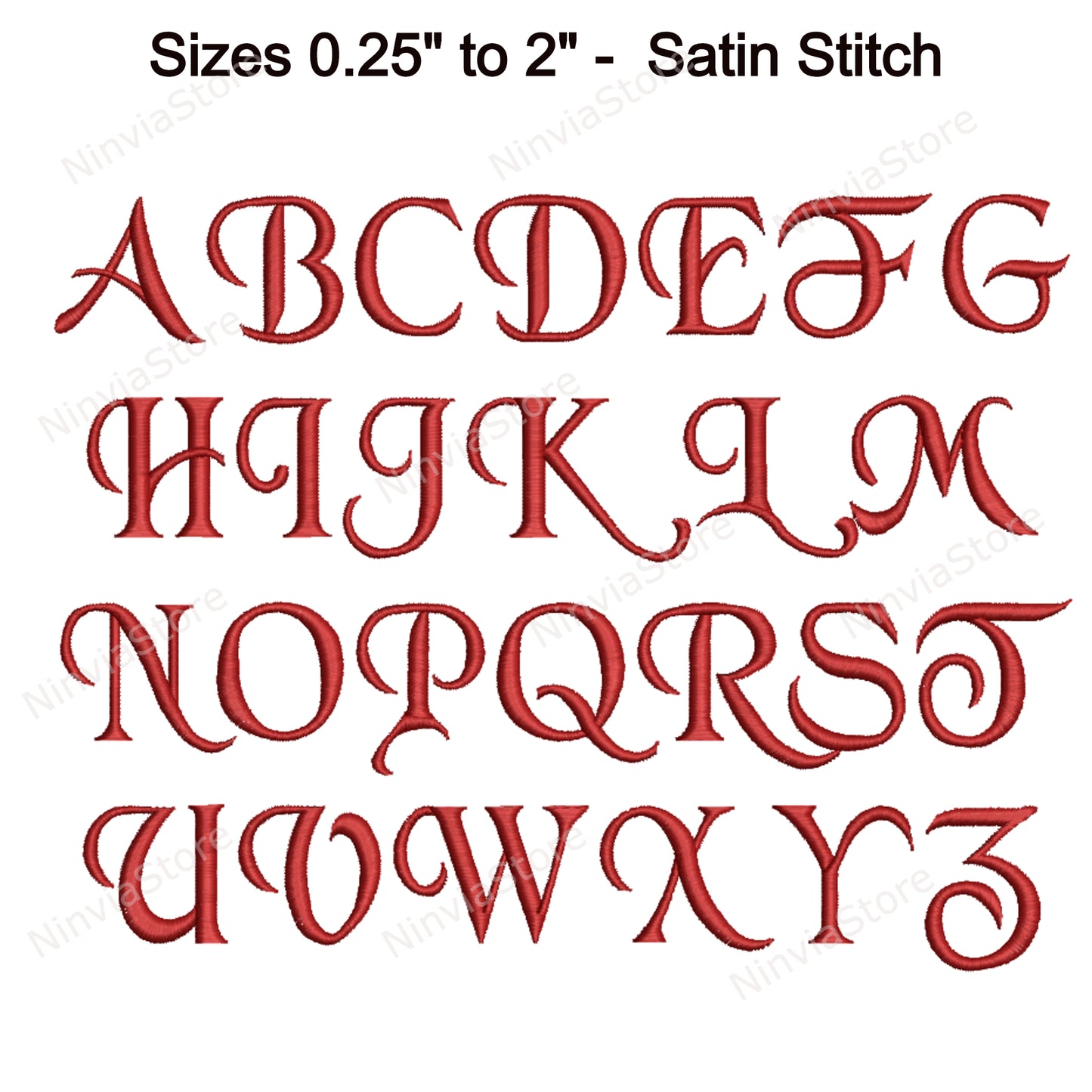 Arabique Machine Embroidery Font, 15 sizes, 8 formats, BX Font, PE font, Monogram Alphabet Embroidery Designs