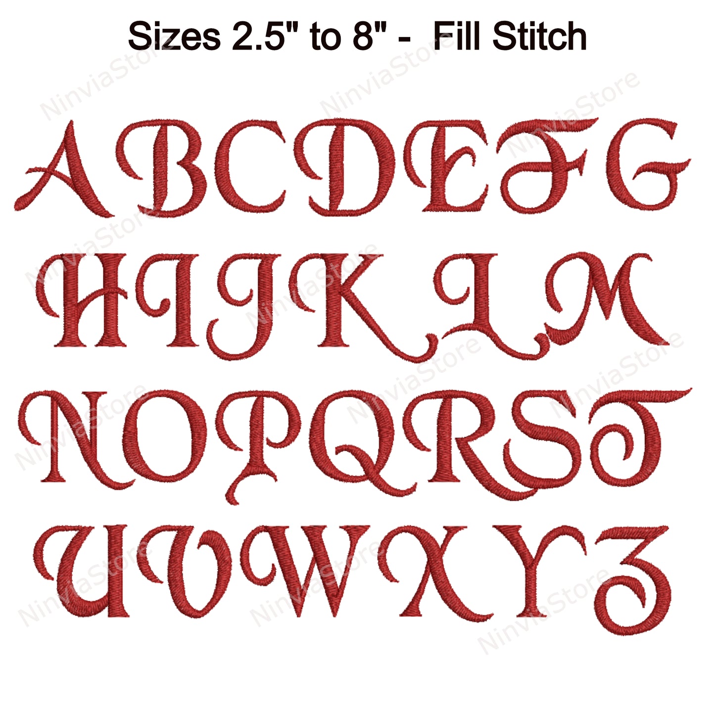 Arabique Machine Embroidery Font, 15 sizes, 8 formats, BX Font, PE font, Monogram Alphabet Embroidery Designs