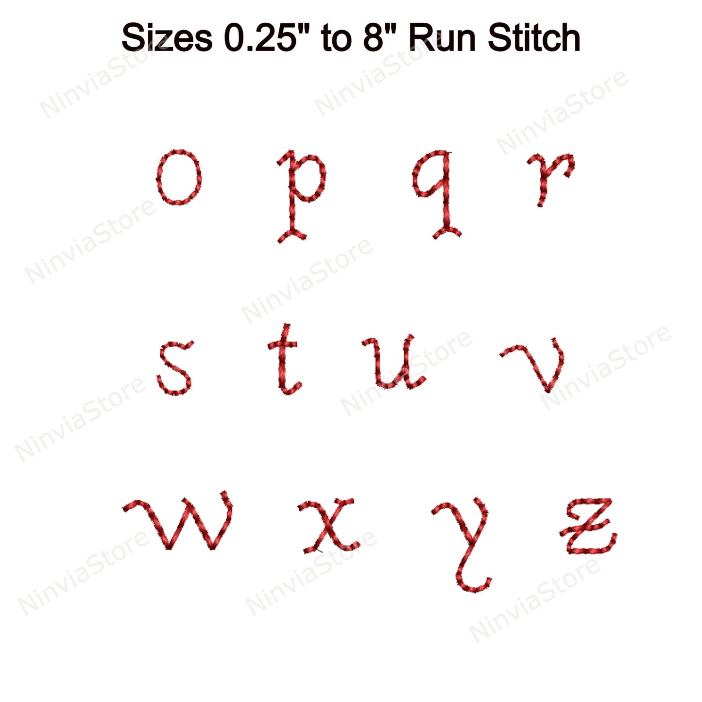 Arabique Bean Stitch Maschinenstickschrift, 15 Größen, 8 Formate, Run Stitch BX-Schriftart, PE-Schriftart, Monogramm-Alphabet-Stickmotive