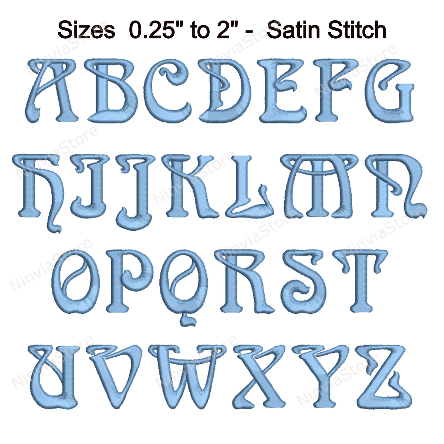 Arnold Machine Embroidery Font, 15 sizes, 8 formats, BX Font, PE font, Monogram Alphabet Embroidery Designs