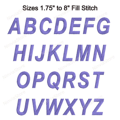 Arial Narrow Bold Italic Machine Embroidery Font, 15 tailles, 8 formats, police BX, police PE, Monogram Alphabet Broderie Designs