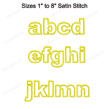 Arial Black Outline Machine Embroidery Font, 15 sizes, 8 formats, Monogram Alphabet Embroidery Designs