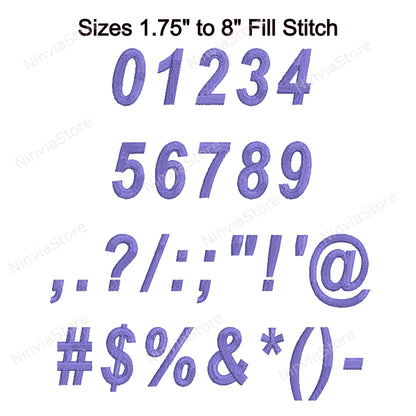 Arial Narrow Bold Italic Machine Embroidery Font, 15 sizes, 8 formats, BX Font, PE font, Monogram Alphabet Embroidery Design