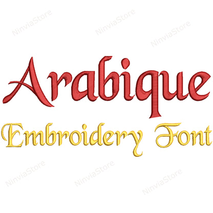 Arabique Maschinenstickschrift, 15 Größen, 8 Formate, BX-Schriftart, PE-Schriftart, Monogramm-Alphabet-Stickmotive