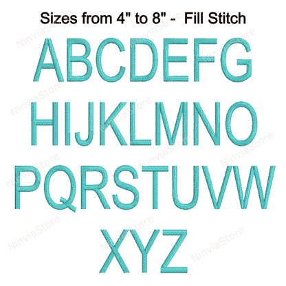 Arial Narrow Machine Embroidery Font, 15 sizes, 8 formats, BX Font, PE font, Monogram Alphabet Embroidery Design