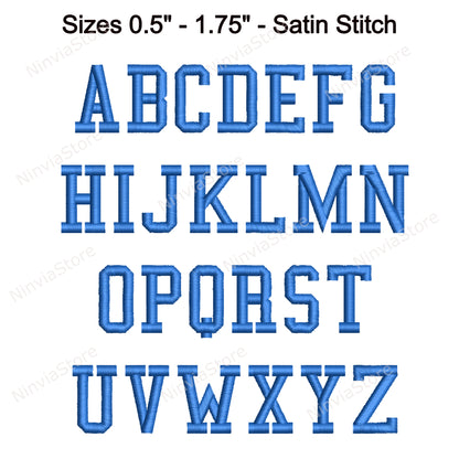 Athletic Machine Embroidery Font, 14 sizes, 8 formats, BX Font, PE font, Monogram Alphabet Embroidery Design