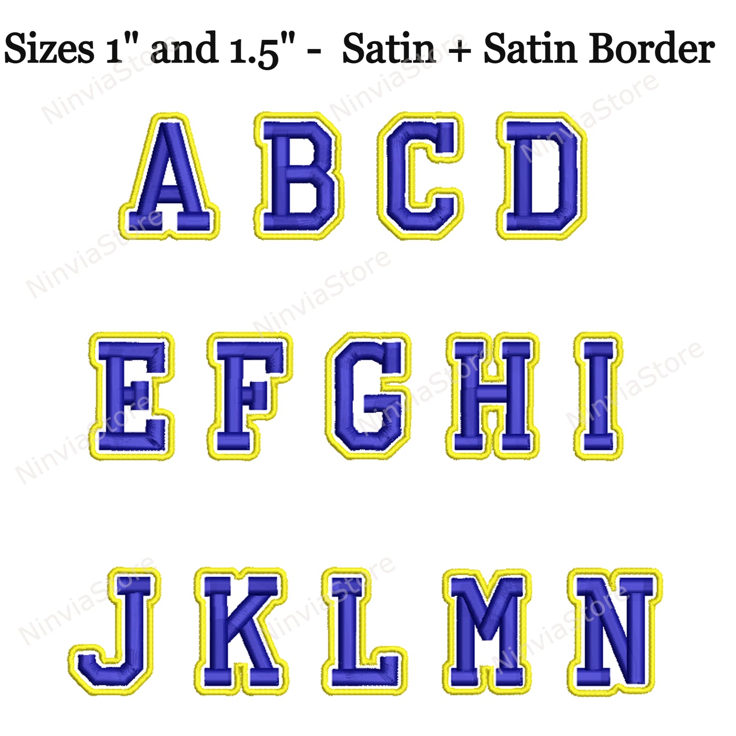 Police de broderie machine athlétique 2 couleurs, 13 tailles, 8 formats, police College BX, police PE, motifs de broderie Monogram Alphabet