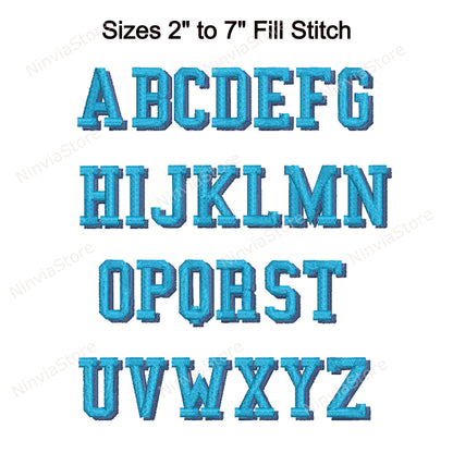 Athletic Shadow Machine Embroidery Font, 13 sizes, 8 formats, BX Font, PE font, Monogram Alphabet Embroidery Designs