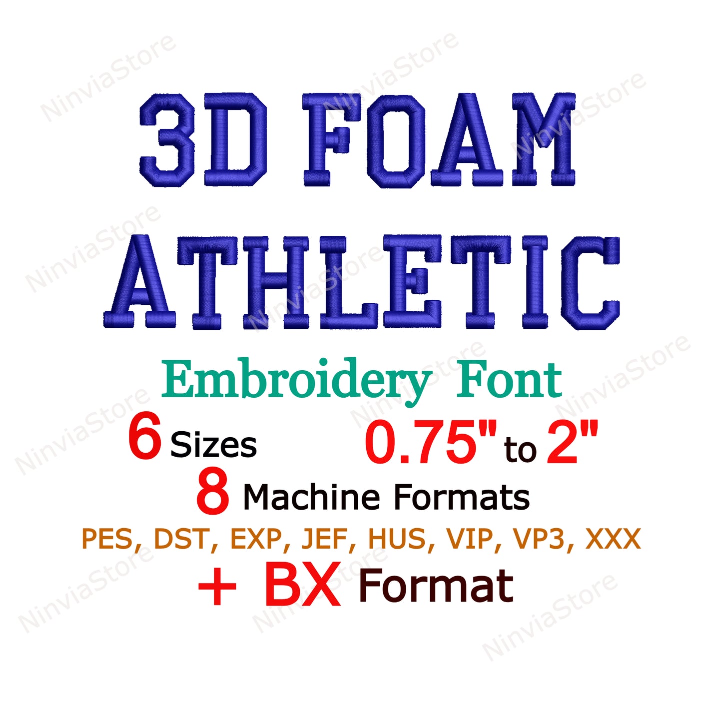 3D Foam Athletic Embroidery Font, 3D Puff Foam Varsity BX Font, Monogram Alphabet Machine Embroidery Design, College pe Font for Embroidery