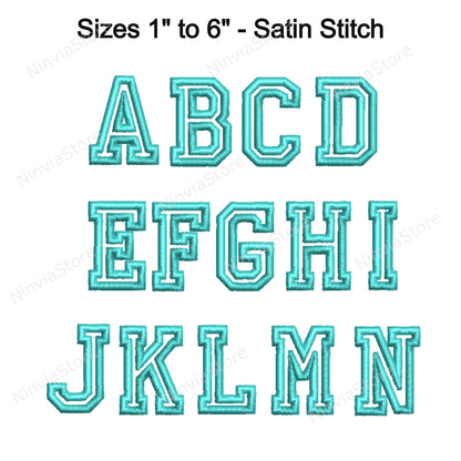 Bloc de police de broderie machine, 15 tailles, 8 formats, police BX, police PE, motifs de broderie Monogram Alphabet