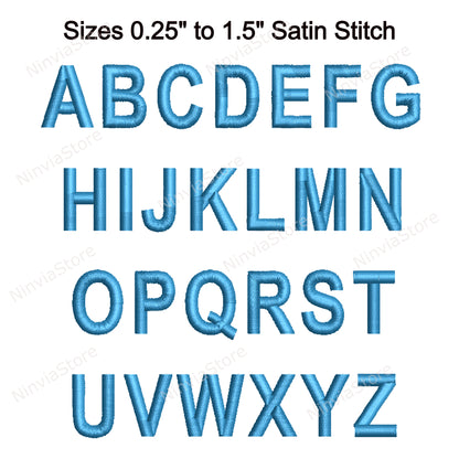 Arial Narrow Bold Machine Embroidery Font, 15 sizes, 8 formats, BX Font, PE font, Monogram Alphabet Embroidery Design