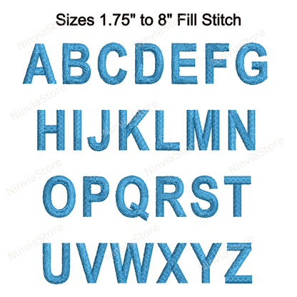 Arial Narrow Bold Machine Embroidery Font, 15 sizes, 8 formats, BX Font, PE font, Monogram Alphabet Embroidery Design