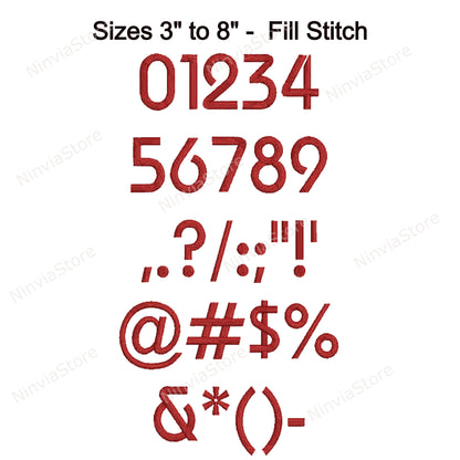 Bauhaus Machine Embroidery Font, 15 sizes, 8 formats, BX, PES, Monogram Alphabet Embroidery Designs