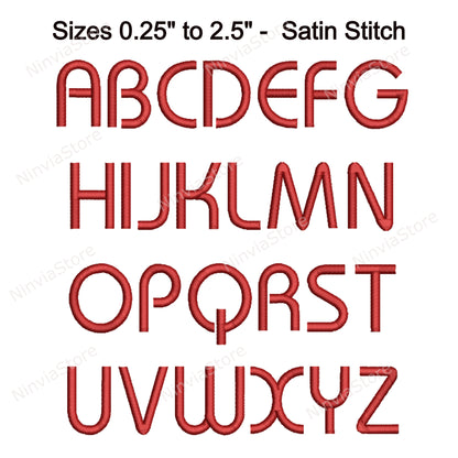 Bauhaus Machine Embroidery Font, 15 sizes, 8 formats, BX, PES, Monogram Alphabet Embroidery Designs