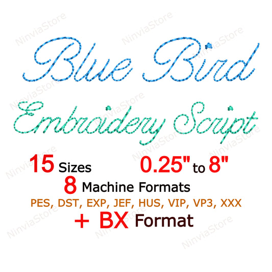 Bean Stitch Machine Embroidery Font, 15 tailles, 8 formats, Ballantines BX Font, Run Stitch Script, police PE, Monogram Alphabet Broderie Designs