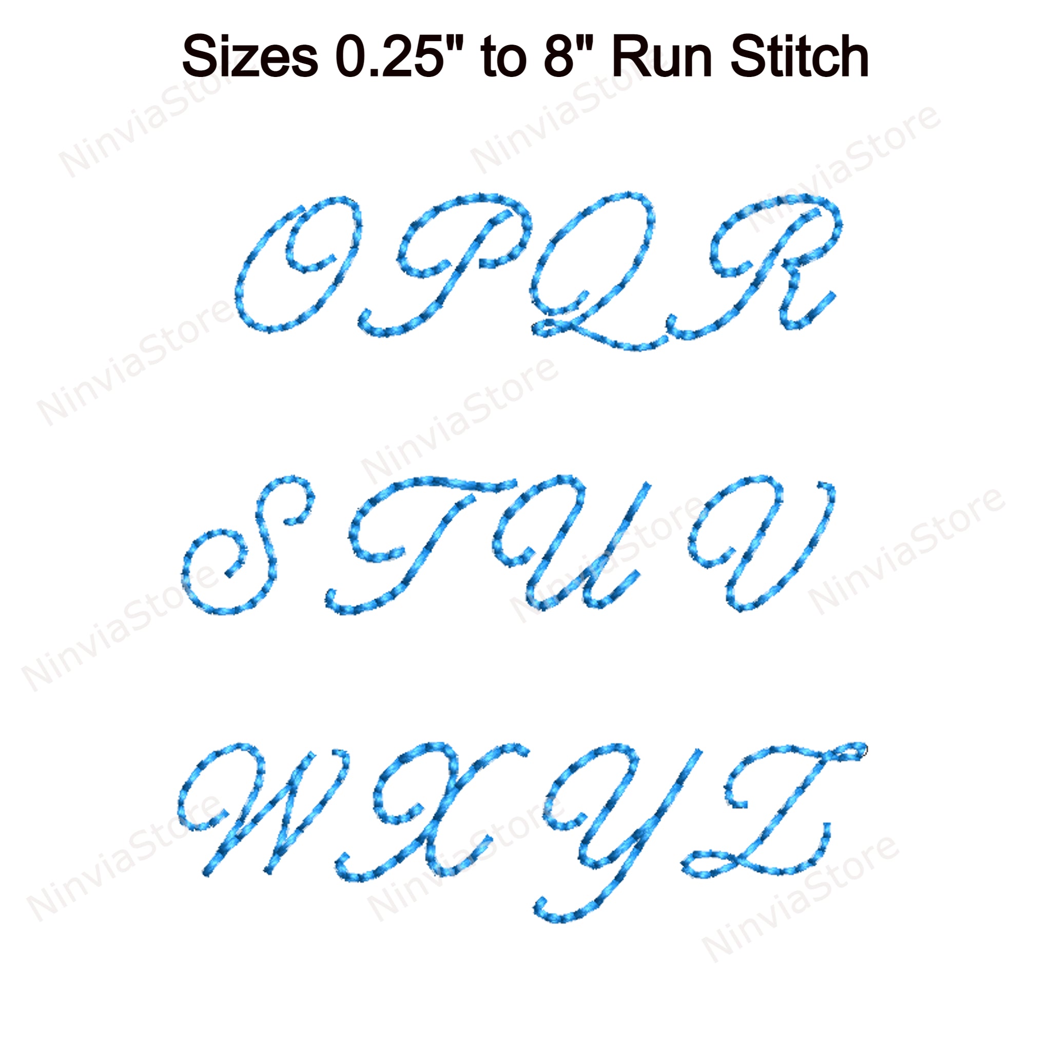 Stitch Script Bean Stitch Machine Embroidery Font, Triple run stitch script font bx ...