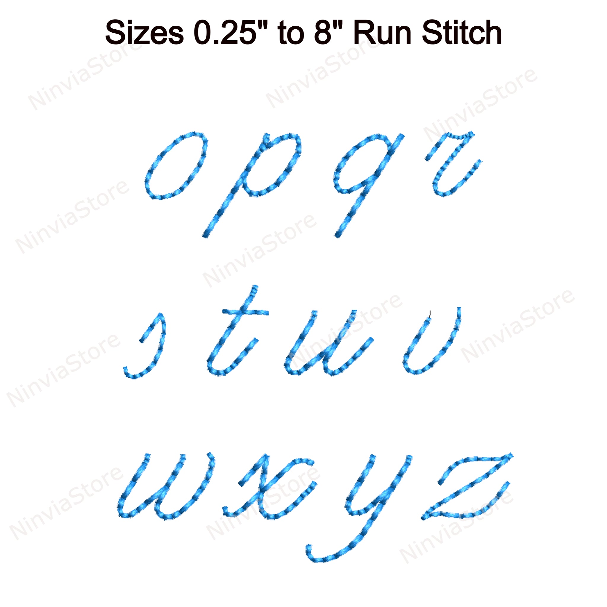 Bean Stitch Machine Embroidery Font, Triple run stitch script font bx ...