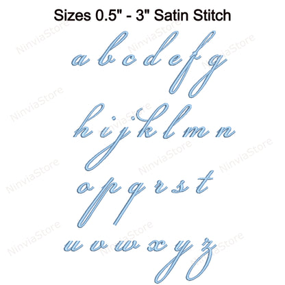 Beautiful Script Machine Embroidery Font, 14 sizes, 8 formats, BX Font, PE font, Monogram Alphabet Embroidery Designs