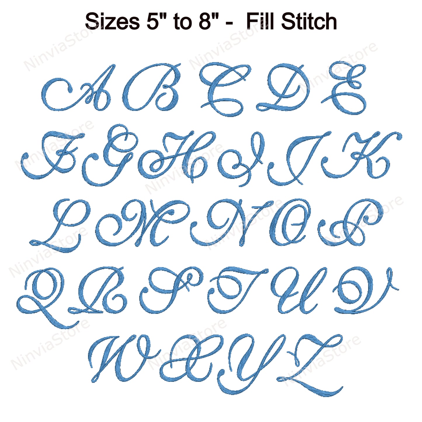 Beautiful New Script Machine Embroidery Font, 14 sizes, 8 formats, BX Font, PE font, Monogram Alphabet Embroidery Designs