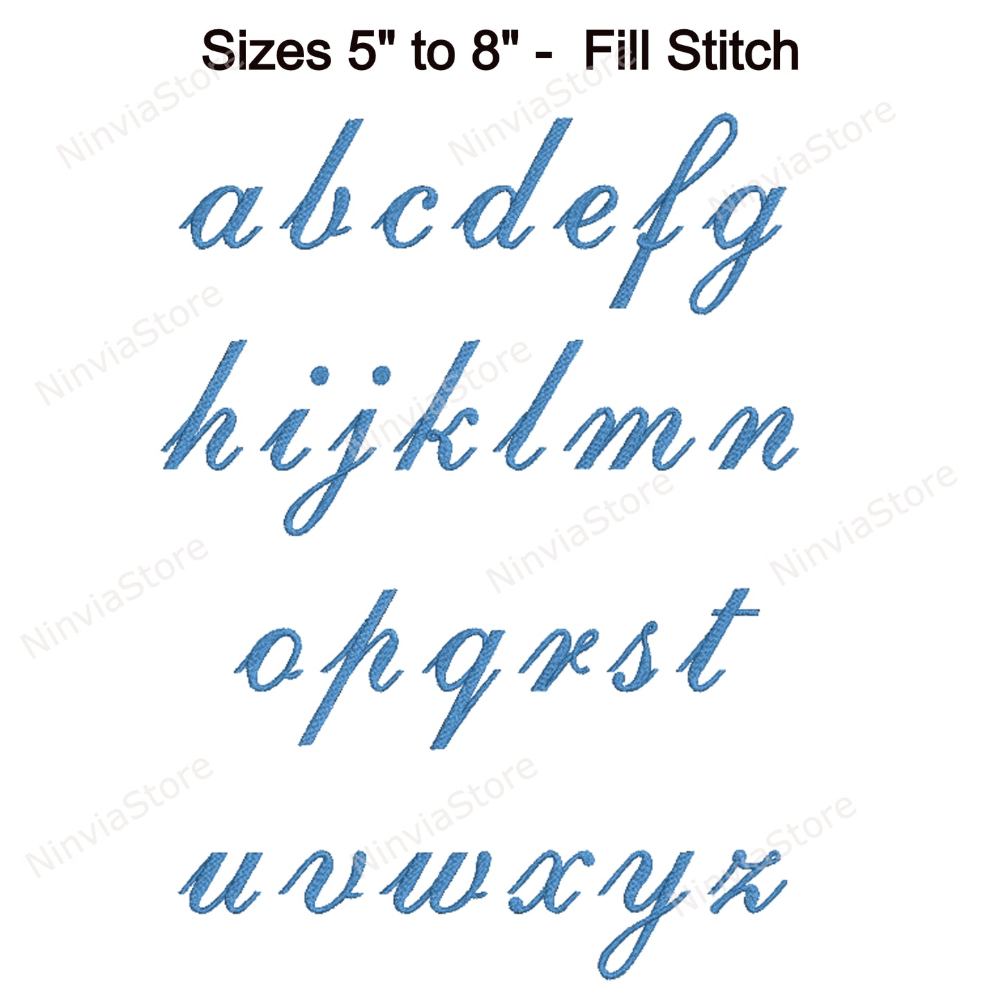 Belle police de broderie machine de script, 14 tailles, 8 formats, police BX, police PE, motifs de broderie Monogram Alphabet