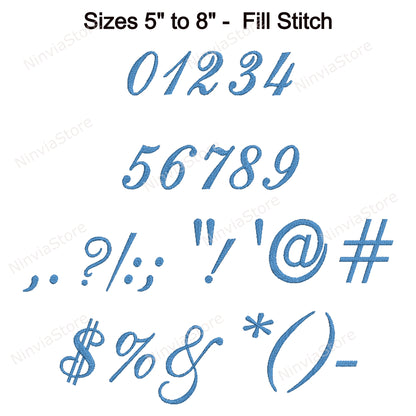 Beautiful New Script Machine Embroidery Font, 14 sizes, 8 formats, BX Font, PE font, Monogram Alphabet Embroidery Designs