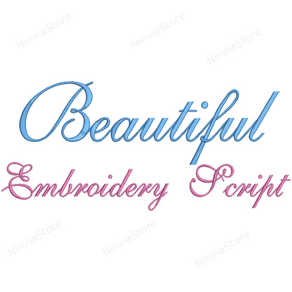 Beautiful New Script Machine Embroidery Font, 14 sizes, 8 formats, BX Font, PE font, Monogram Alphabet Embroidery Designs